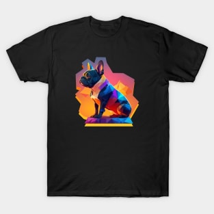 Geometrical Shapes Sunset French Bulldog T-Shirt